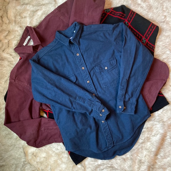 Vintage Other - Blue 100% Cotton Shacket Shirt Jacket